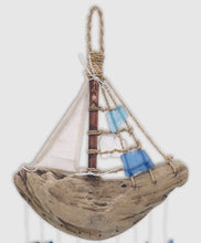 Load image into Gallery viewer, Driftwood Sail Boat Glass Wind Chime Collection
