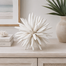 Load image into Gallery viewer, White Wooden Spike Orber Sculpture
