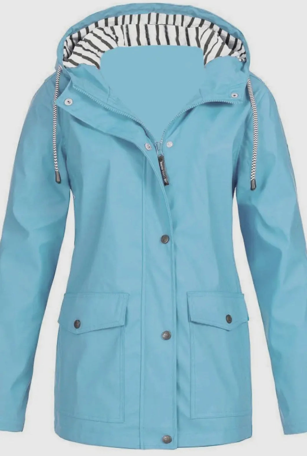 Aqua Hooded Raincoat