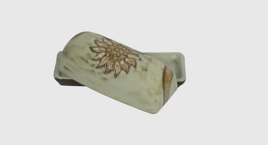 Ceramic Sunflower Butter Dish