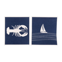 Load image into Gallery viewer, Seaside Blue Eco Sponge Cloth- S/2
