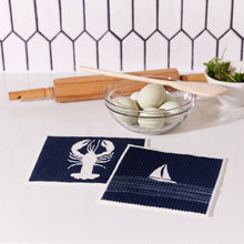 Load image into Gallery viewer, Seaside Blue Eco Sponge Cloth- S/2
