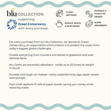 Load image into Gallery viewer, Seaside Blue Eco Sponge Cloth- S/2
