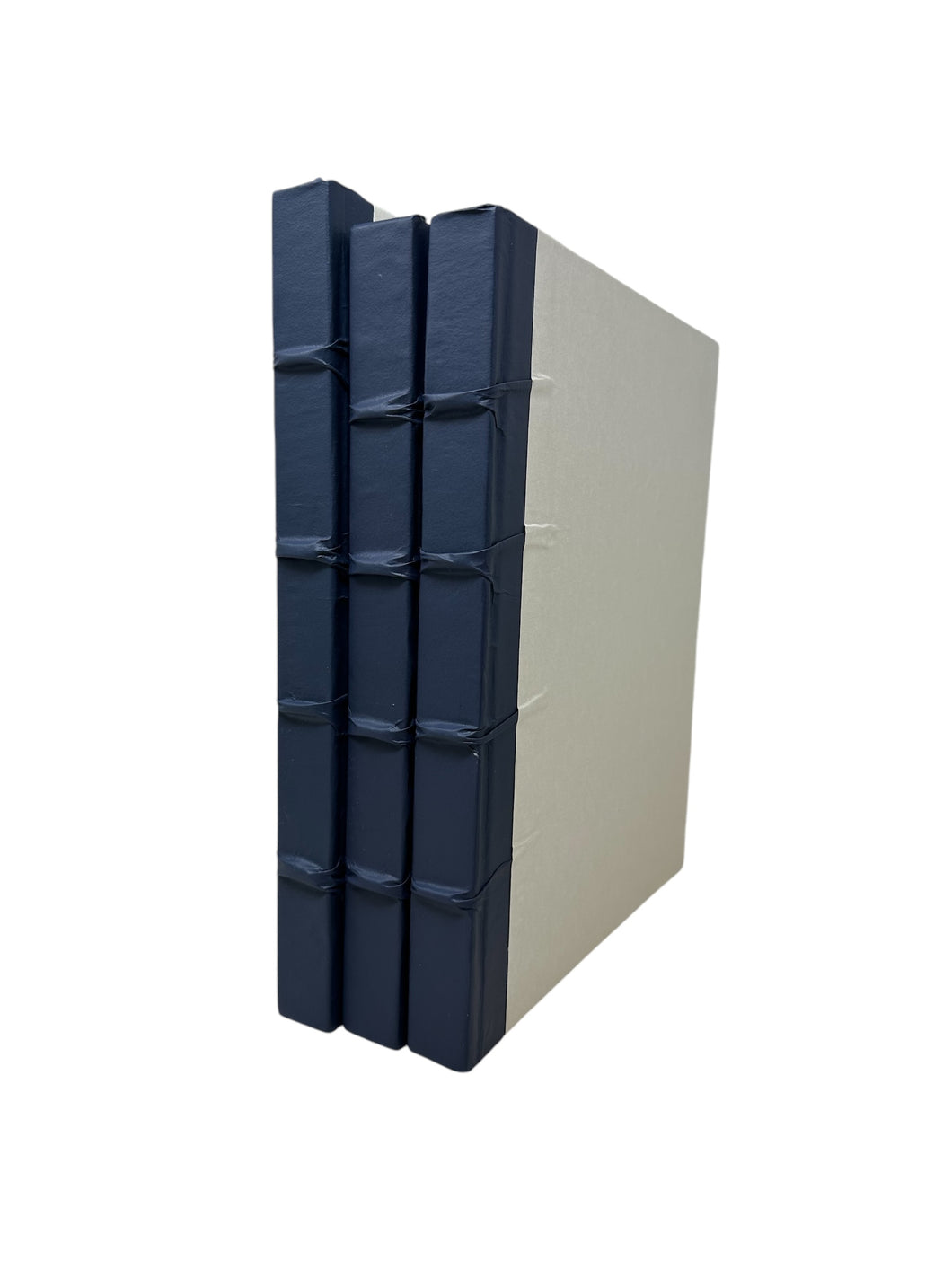 Navy Raised Bands Decorative Book