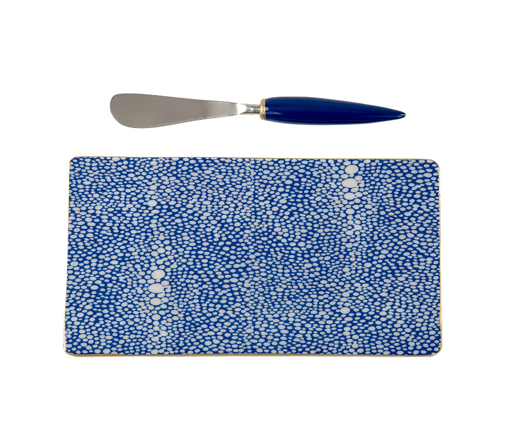 Blue & White Shagreen Cutting Board