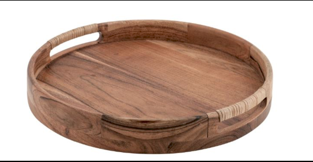 Acacia Round Wood Tray
