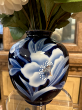 Load image into Gallery viewer, Blue Floral China Pot W/ Baby Tulips
