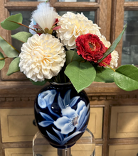 Load image into Gallery viewer, Blue Floral China Pot W/ Baby Tulips
