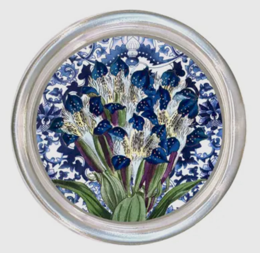 Handmade Blue Provincial Glass Coaster