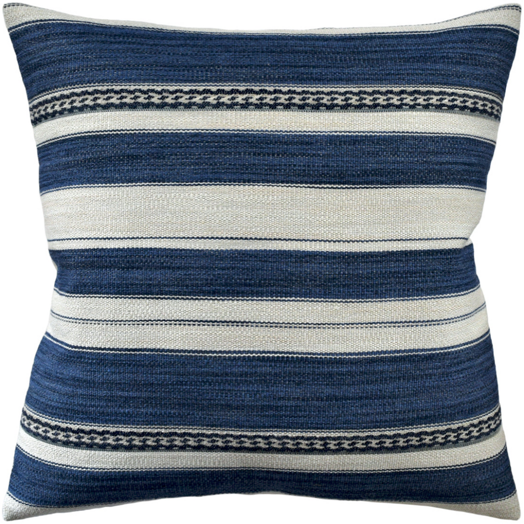 Blue Entonto Stripe Throw Pillow