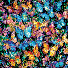 Load image into Gallery viewer, Stained Glass Butterflies Puzzle 500 pc
