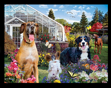 Load image into Gallery viewer, Conservatory Garden Canines 1000 Pc Puzzle
