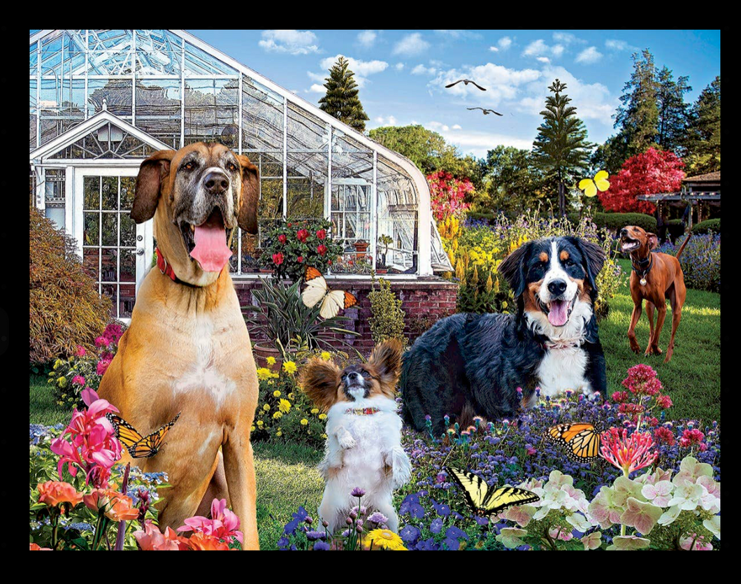 Conservatory Garden Canines 1000 Pc Puzzle