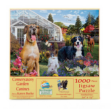 Load image into Gallery viewer, Conservatory Garden Canines 1000 Pc Puzzle
