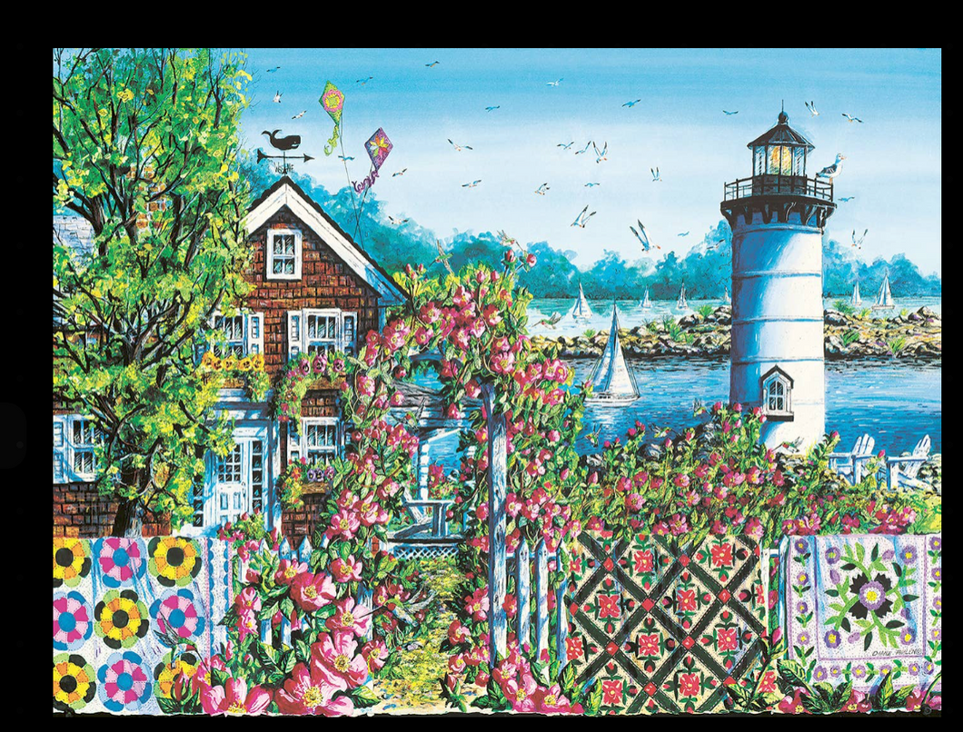 Summer Rose Harbor Lighthouse 1000 Pc