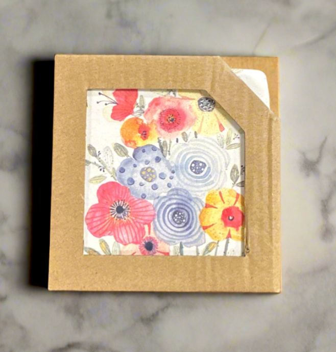 Stone Floral Coaster Set/4