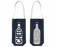 Load image into Gallery viewer, Denim “Cheers&quot; Wine Tote Bag
