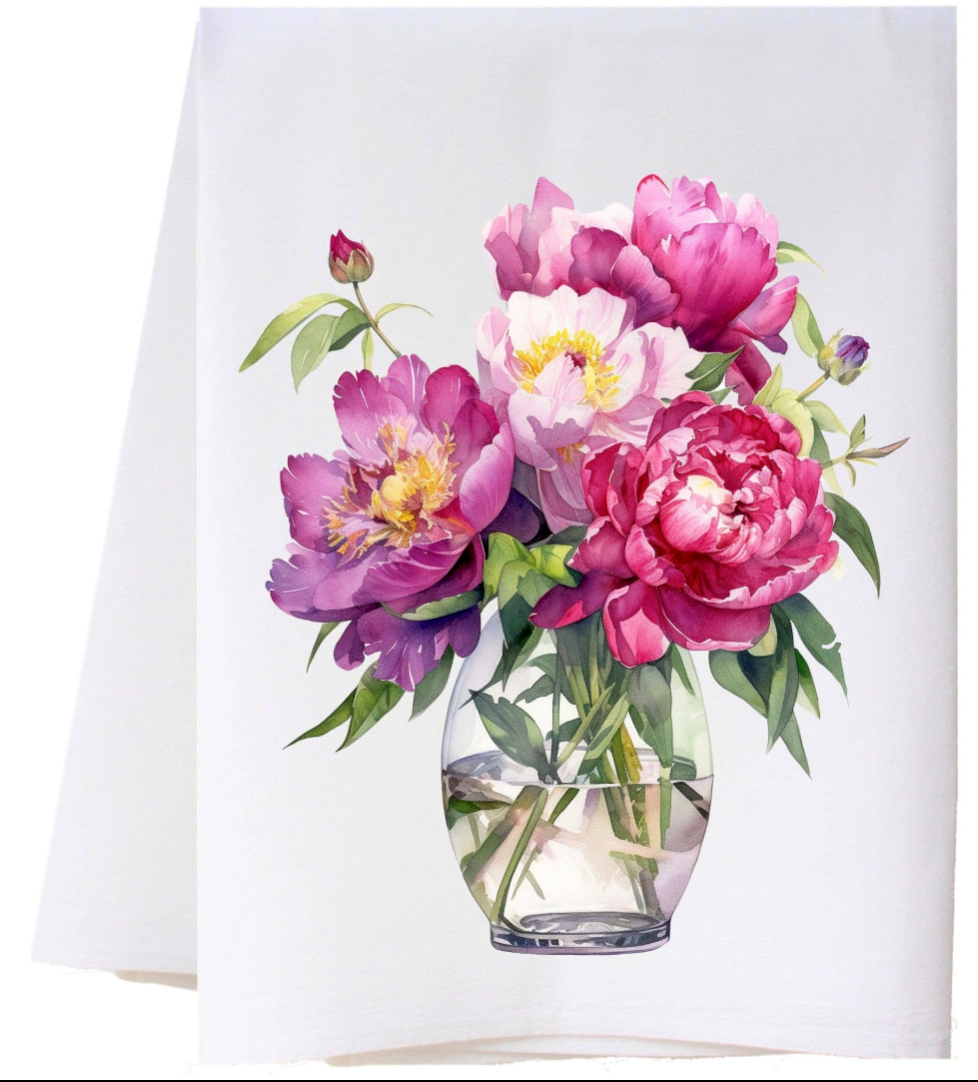 Peonies In Vase Wonder Towel