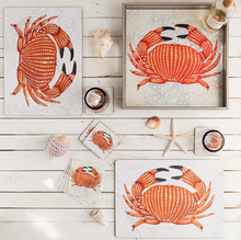 Load image into Gallery viewer, Crab Square Coasters Set/4
