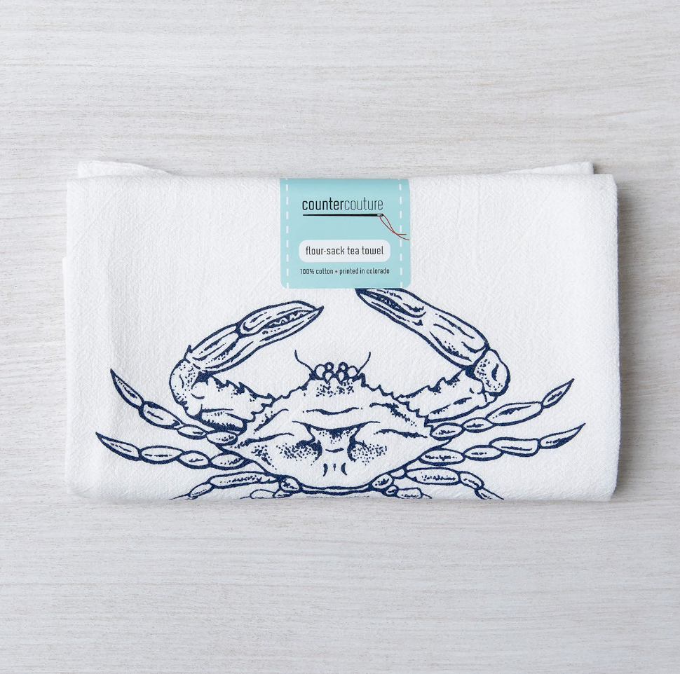Crab Flour Sack Kitchen Dish Towel