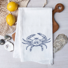 Load image into Gallery viewer, Crab Flour Sack Kitchen Dish Towel

