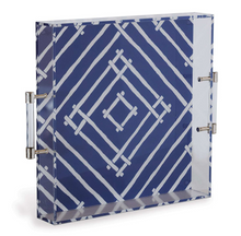 Load image into Gallery viewer, Cottage Blue &amp; White Lucite Serving Tray
