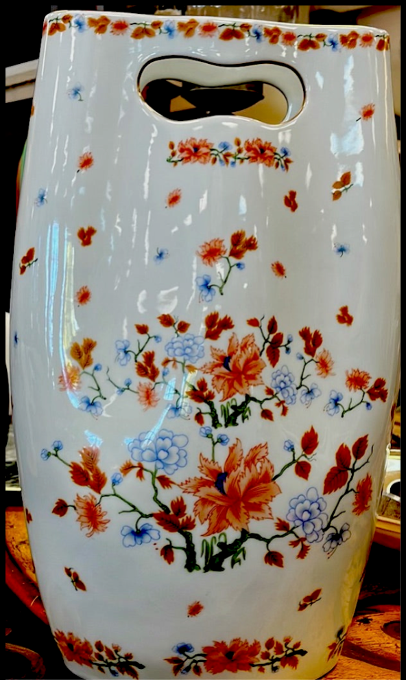 Orange Ceramic Floral Vase