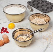 Load image into Gallery viewer, Nesting Mixing Bowl Set of 3-Yellow Matte
