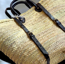 Load image into Gallery viewer, Handwoven Moroccan Tote/Backpack W/ Adjustable Leather Straps
