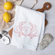 Load image into Gallery viewer, Dungeness Crab Flour Sack Dish Towel
