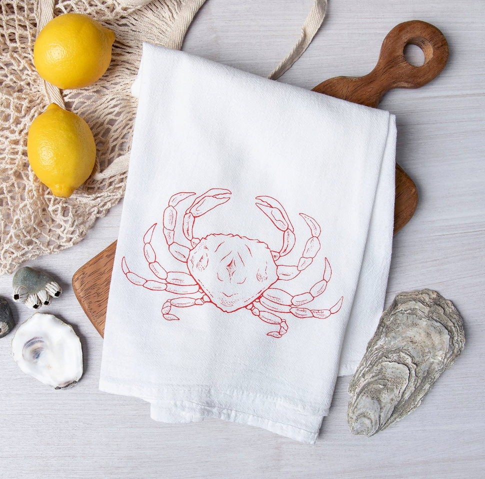 Dungeness Crab Flour Sack Dish Towel