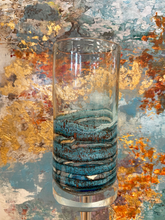 Load image into Gallery viewer, Blue/Clear Tower Vase
