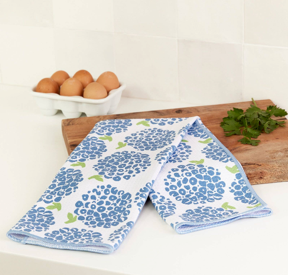 Hydrangea Blue and White Kitchen Tea/Dish Towel