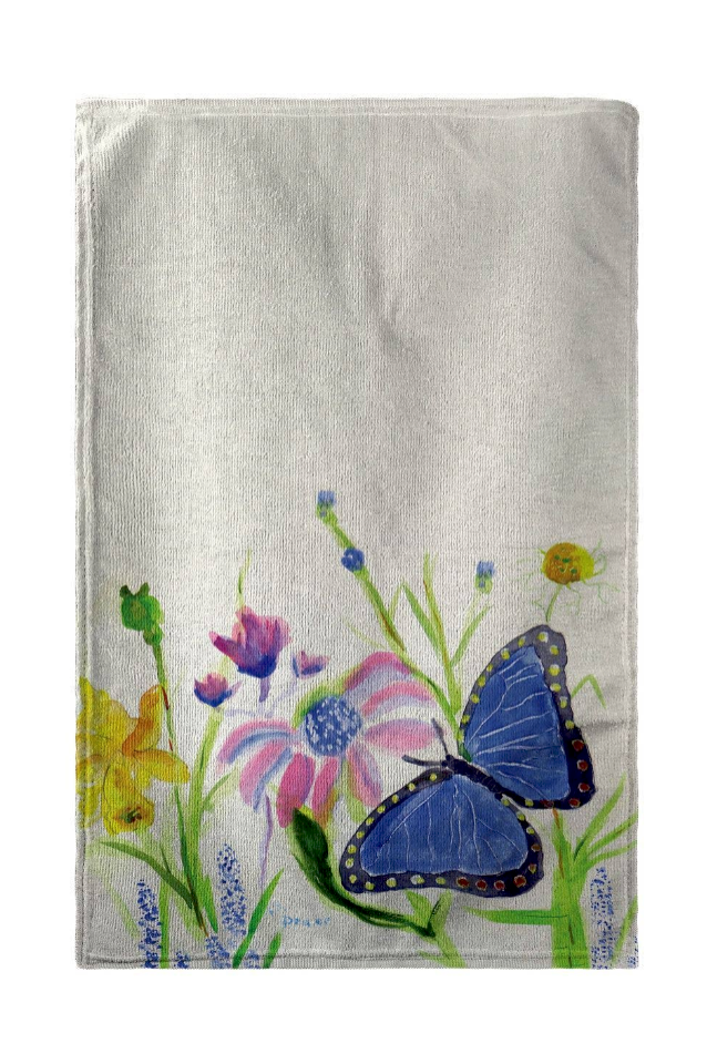 Blue Butterfly Kitchen Dish Towel