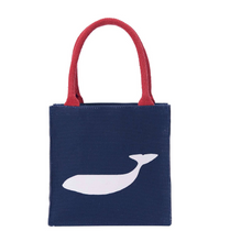 Load image into Gallery viewer, Whale Navy Reusable Gift Bag Tote
