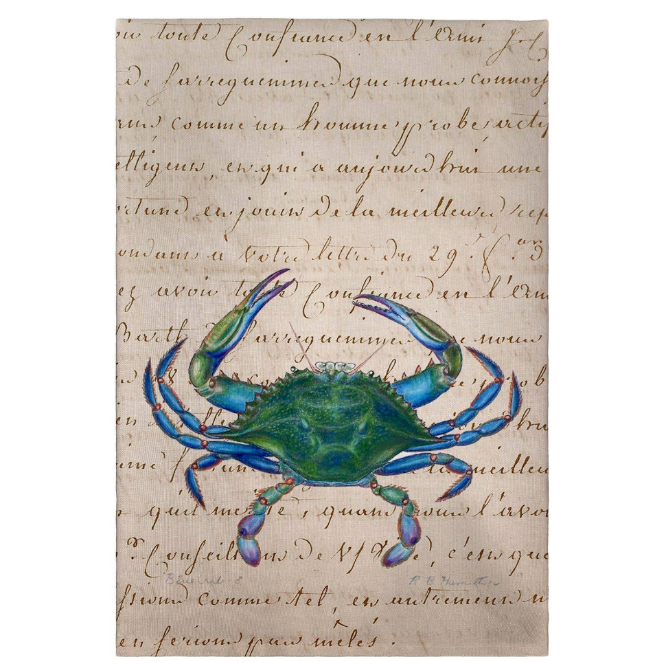 Blue Script Crab Guest Towel
