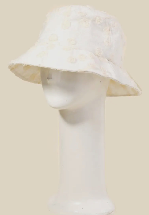 Flower Embroidered Bucket Hat