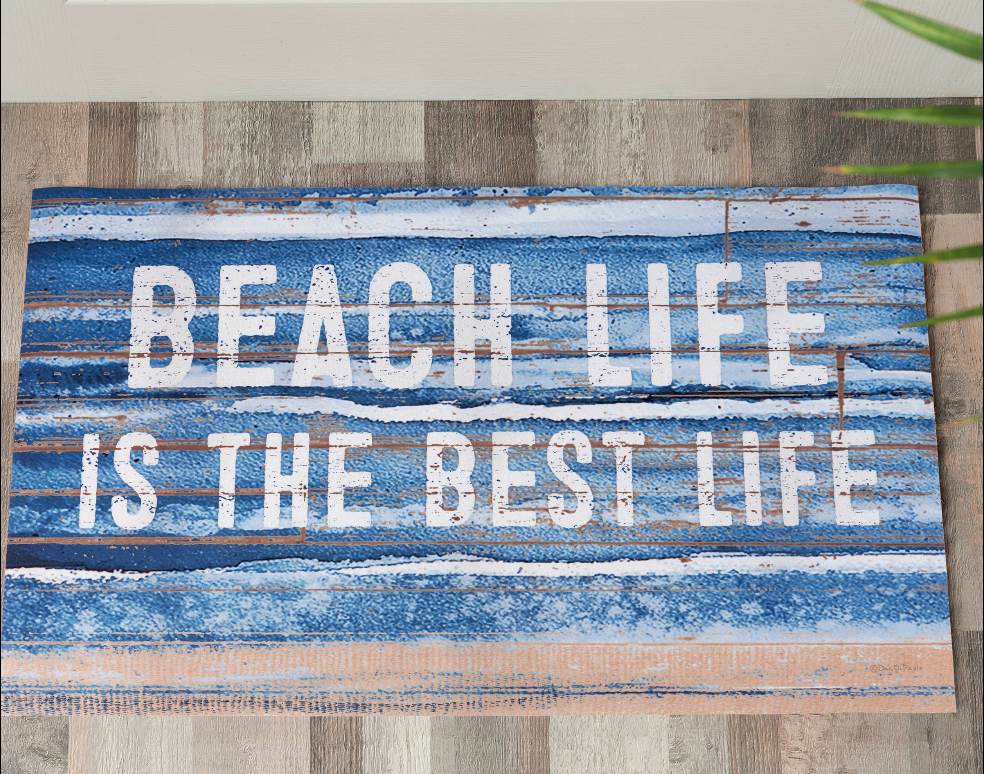 Skid-Resistant Beach Life Rug