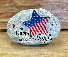 Load image into Gallery viewer, Solar Lighted American Flag Faux Rock Collection
