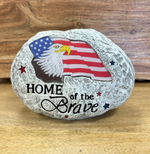 Load image into Gallery viewer, Solar Lighted American Flag Faux Rock Collection
