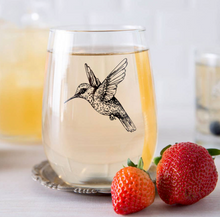Load image into Gallery viewer, Hummingbird Stemless Wine Glass
