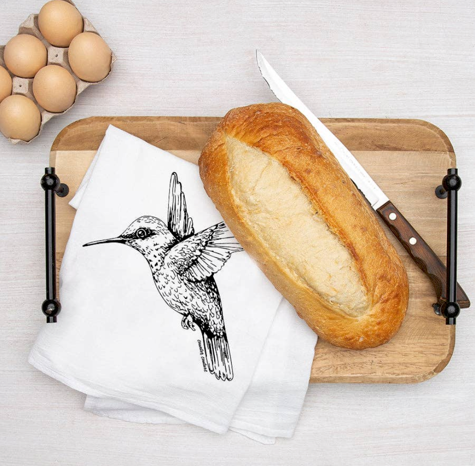 Hummingbird Flour Sack Kitchen Towel
