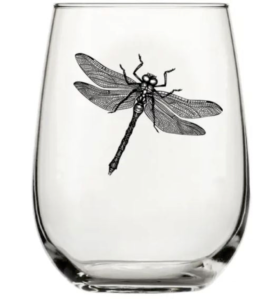 Dragonfly Stemless Wine Glass