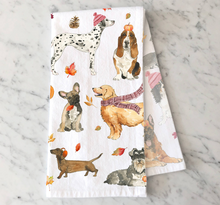 Load image into Gallery viewer, Cozy Fall Dogs Kitchen Towel
