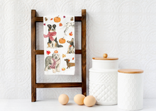 Load image into Gallery viewer, Cozy Fall Dogs Kitchen Towel
