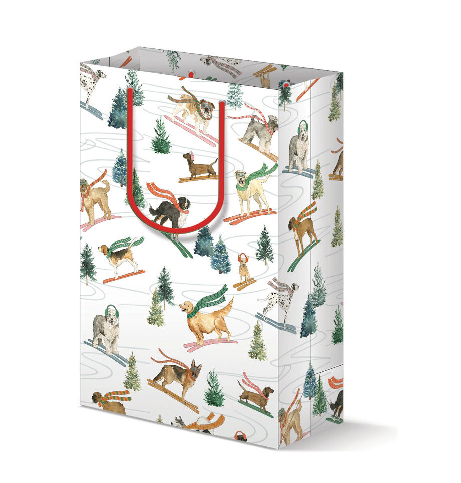 Skiing Dogs Gift Bag
