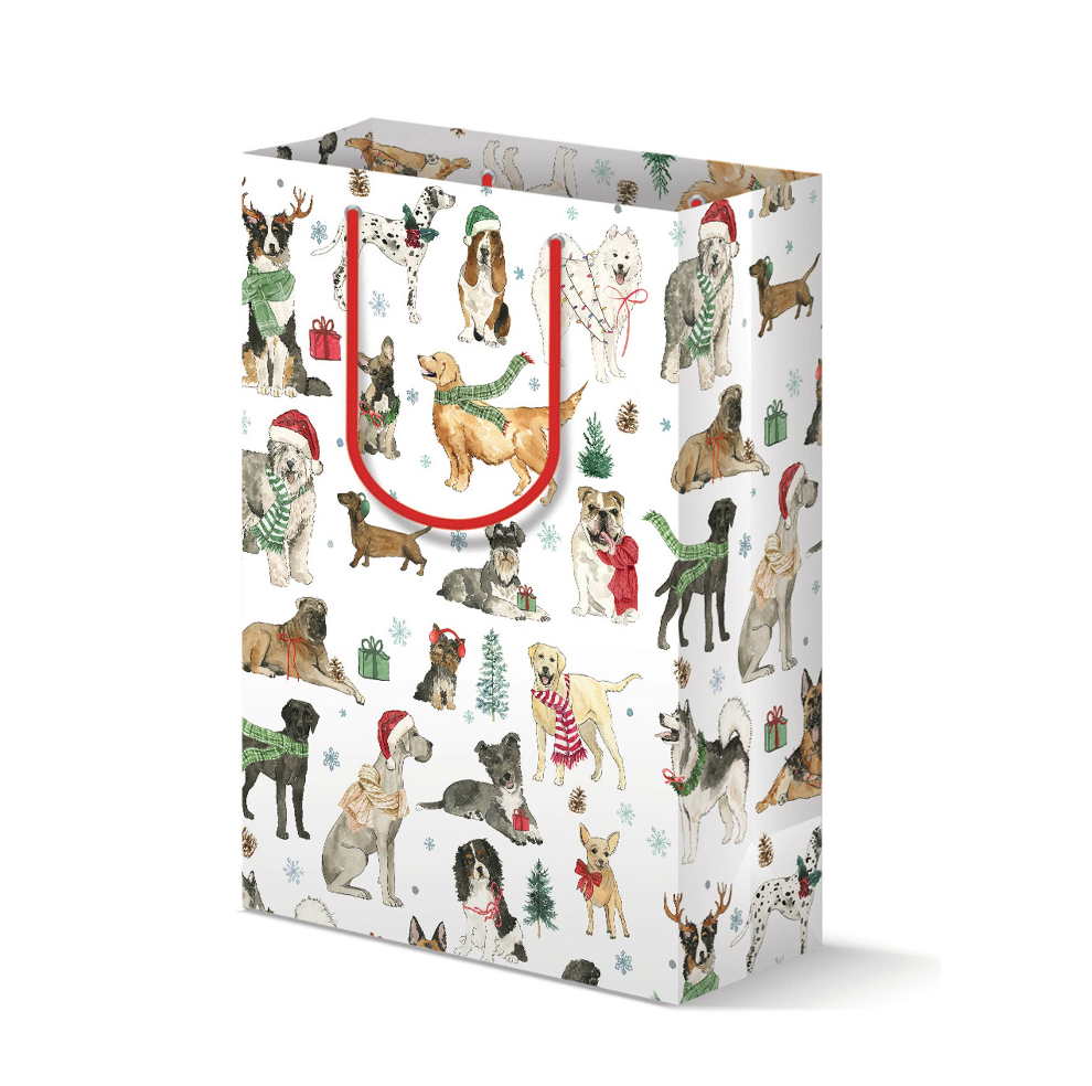 Cozy Christmas Dogs Gift Bag