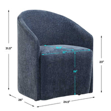 Load image into Gallery viewer, Harbor Blue Rolling Dining Chair
