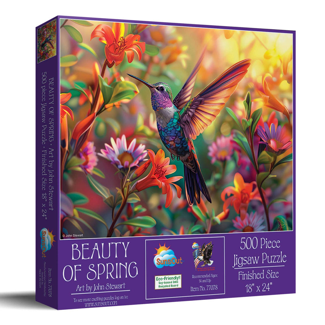 Beauty of Spring Hummingbird Puzzle 500 pc