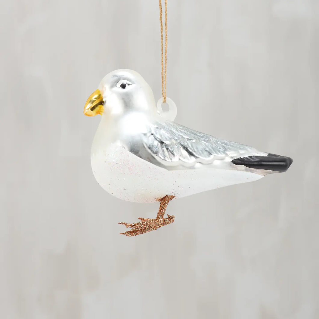 Glass Seagull Ornament
